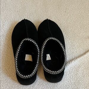 UGG Black Slippers with White Trim